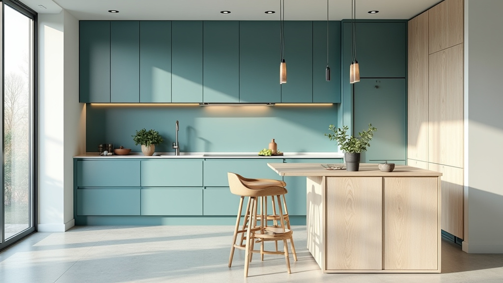 Teal blue kitchen 4
