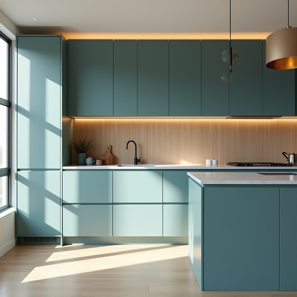 Teal blue kitchen 4
