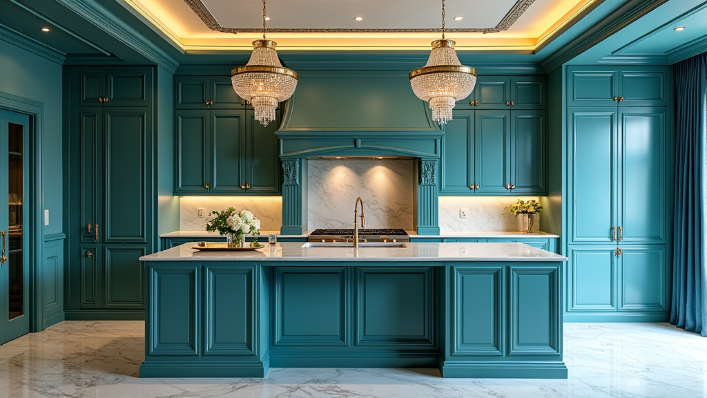 Teal blue kitchen 40