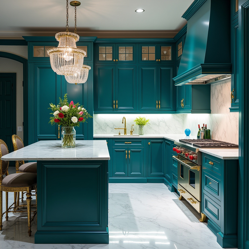 Teal blue kitchen 40