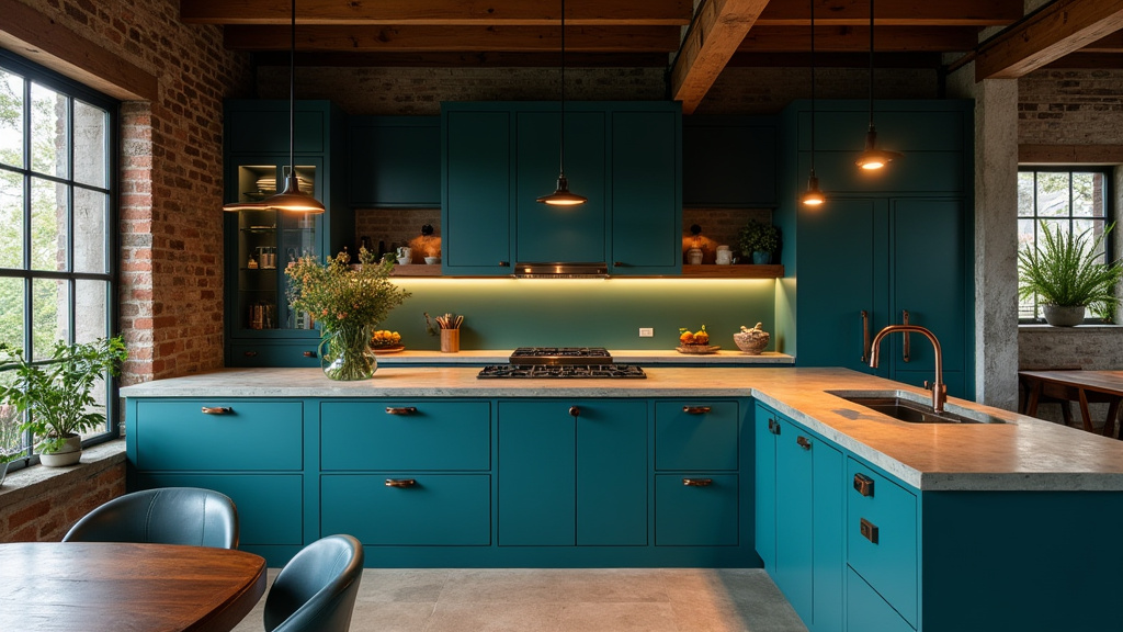 Teal blue kitchen 5