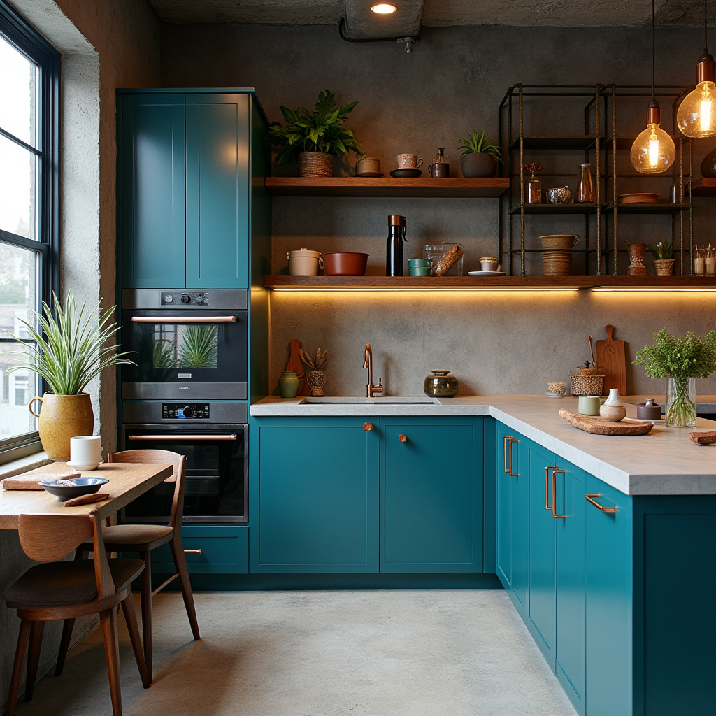 Teal blue kitchen 5