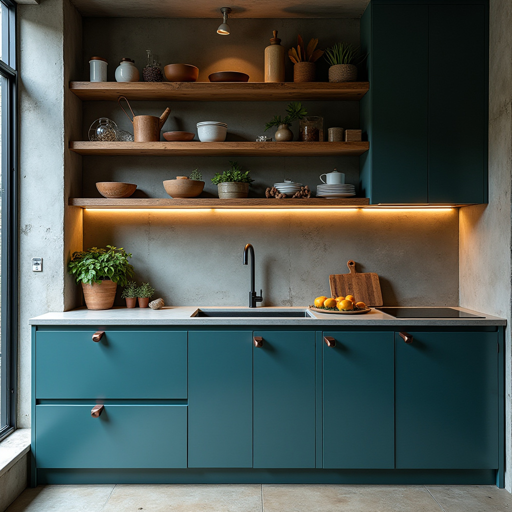 Teal blue kitchen 6
