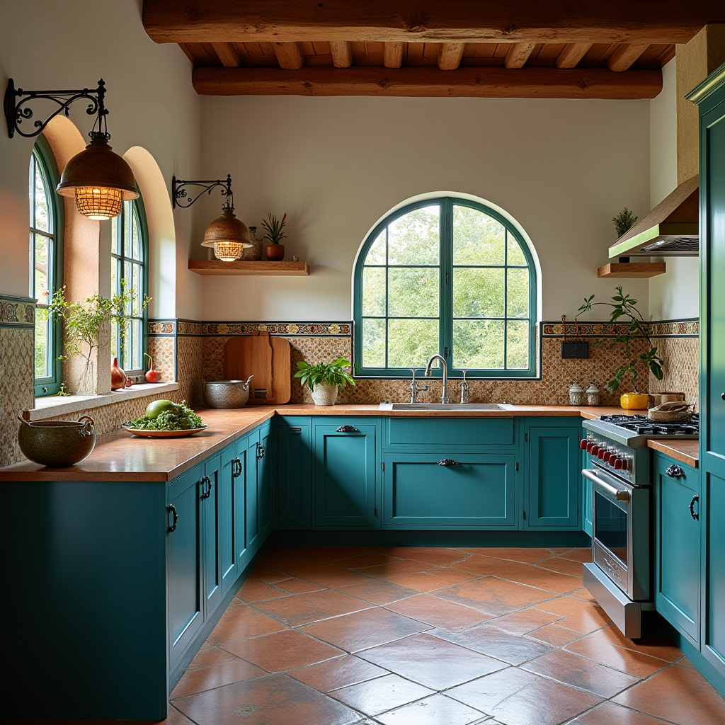 Teal blue kitchen 7