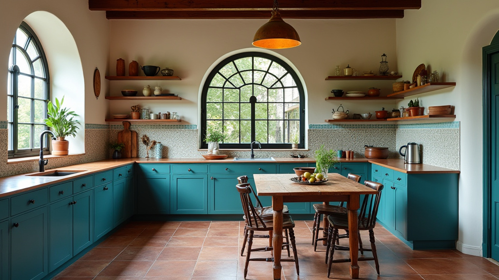 Teal blue kitchen 8