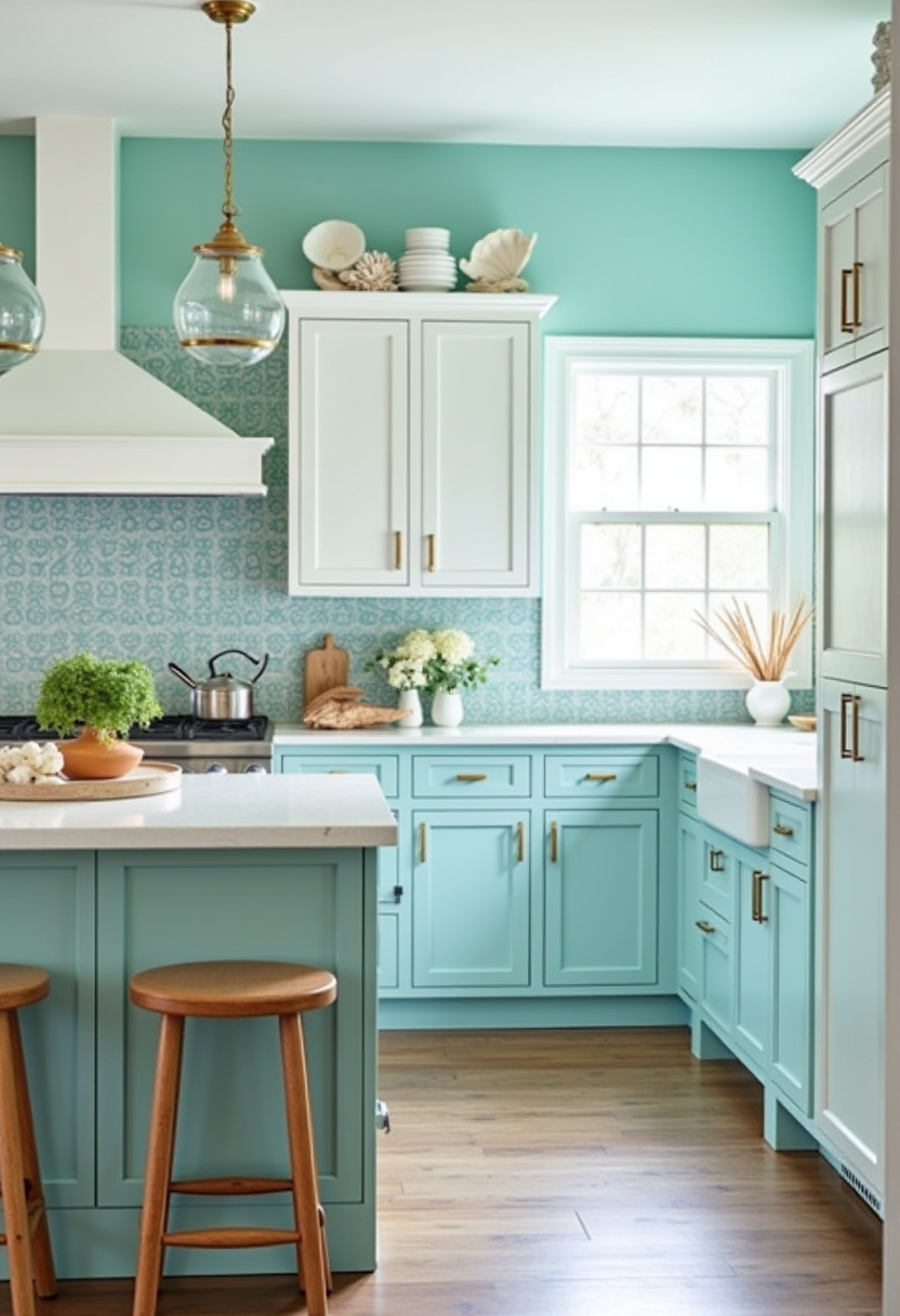 Teal blue kitchen 9