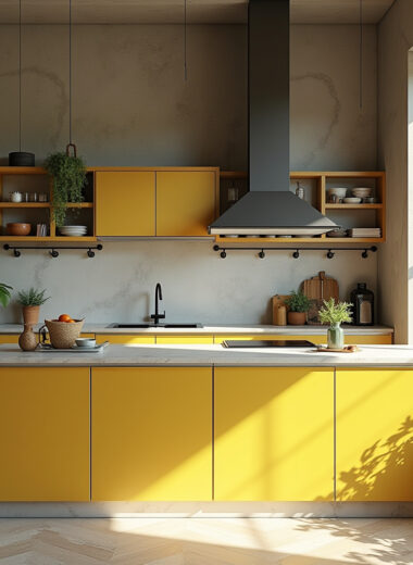 yellow kitchen cabinet 1