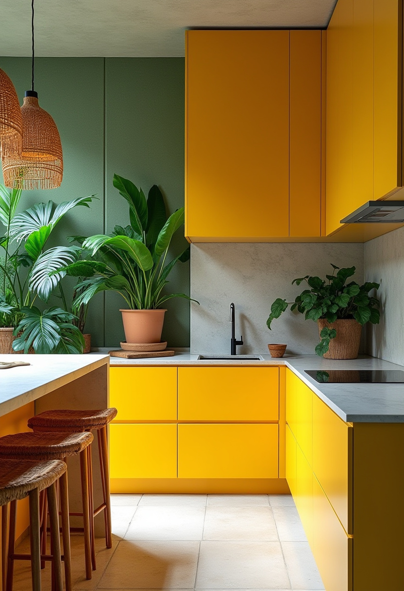 yellow kitchen cabinet 10-1