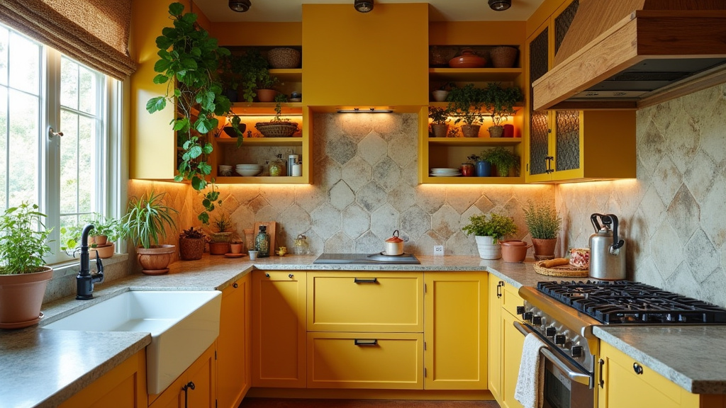 yellow kitchen cabinet 12-2