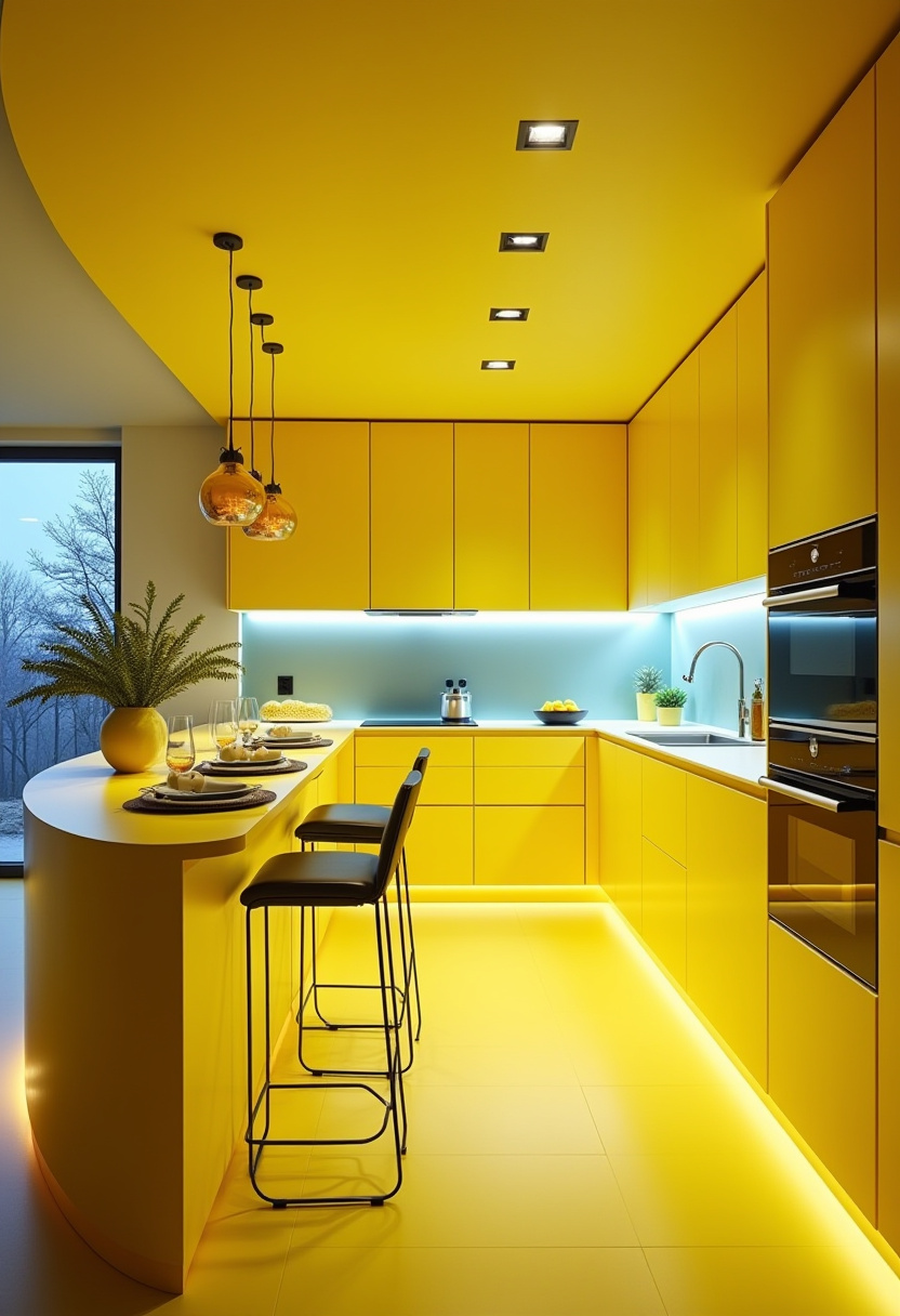 yellow kitchen cabinet 13-1