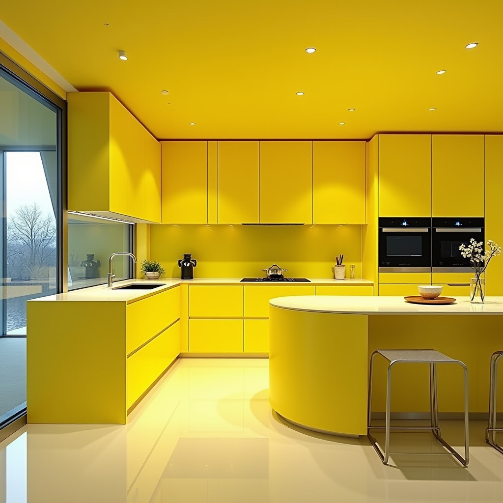 yellow kitchen cabinet 13