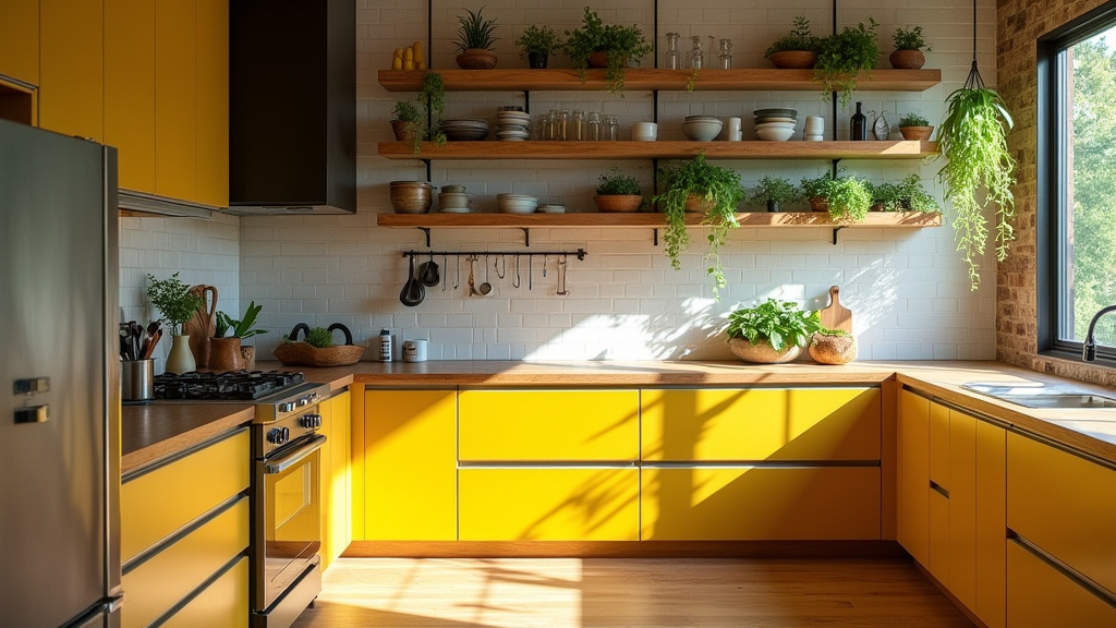 yellow kitchen cabinet 3-2