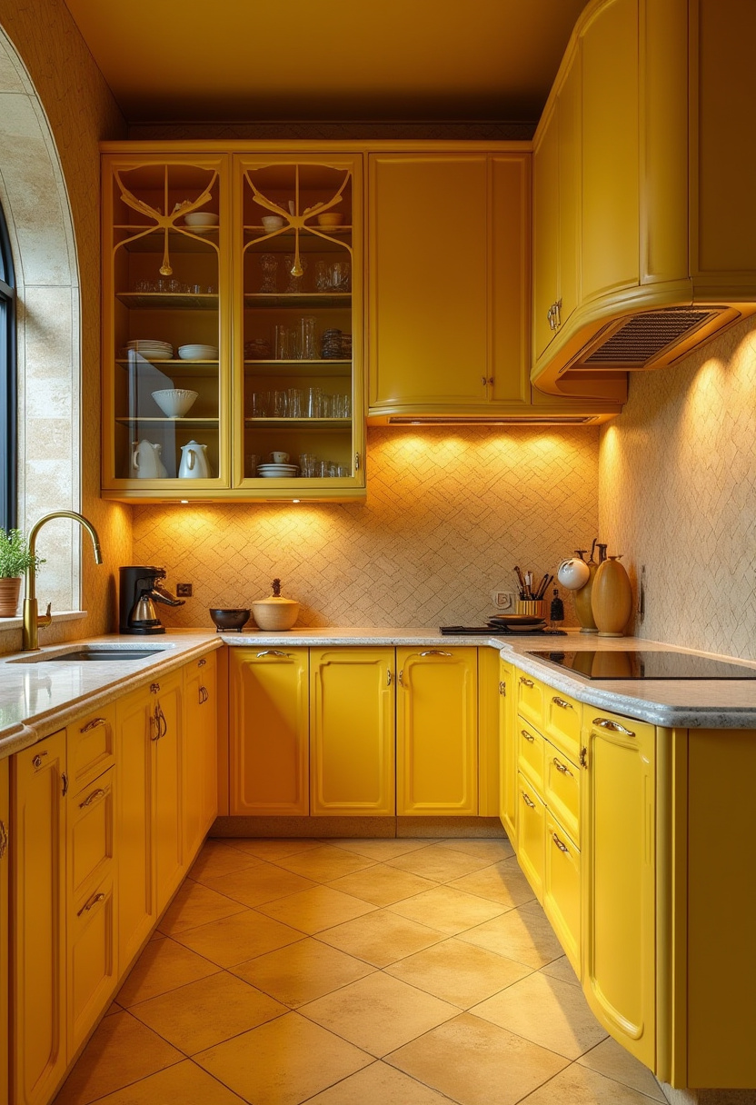 yellow kitchen cabinet 8-1